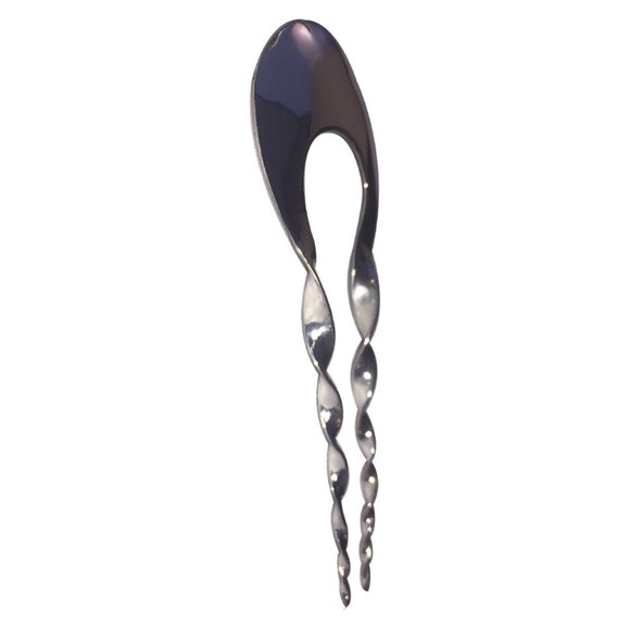 Oval Sterling Silver Modernist Hair Comb main image 5